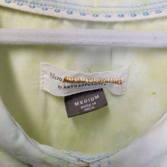 Anthropologie Pilcro And The Letterpress Women's Medium Button Front Shirt Green - Picture 5 of 6